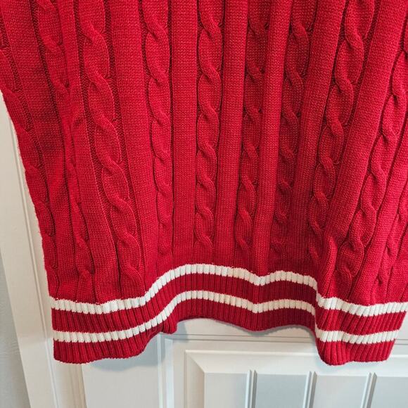 Vintage Blue Ocean Sweater Vest Mens 2XL 90s Red Stripped Preppy Academia Retro - Picture 3 of 8